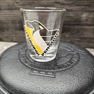Vintage Pittsburgh Penguins Traditional Style/Size Clear Helmet Logo Shot Glass